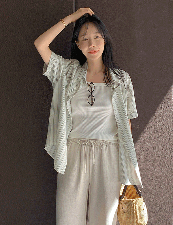 [♥단24시간!신상7%할인♥]키코 시어서커 반팔 셔츠 남방 (2color)